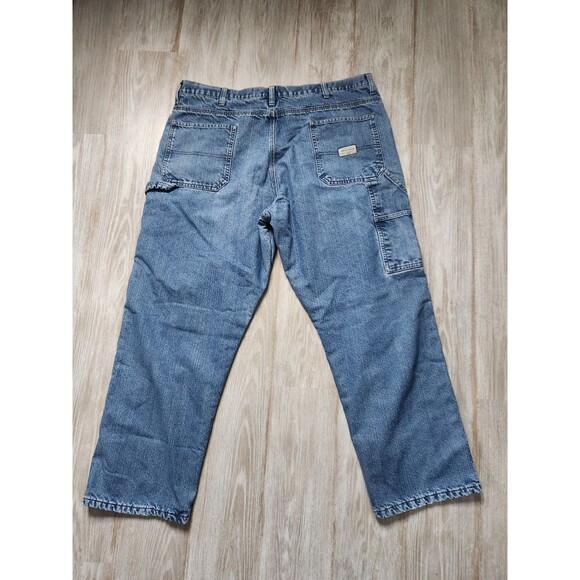 Wrangler Flannel Lined Blue Denim Jeans Sz 40x30 Mid Rise Straight Leg Carpenter - Picture 10 of 10